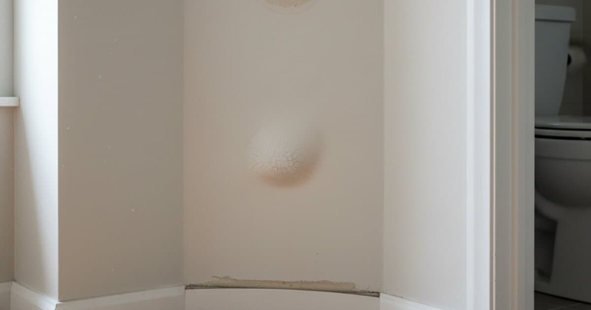 Water stain on ceiling and warped baseboards showing signs of hidden water damage in a home